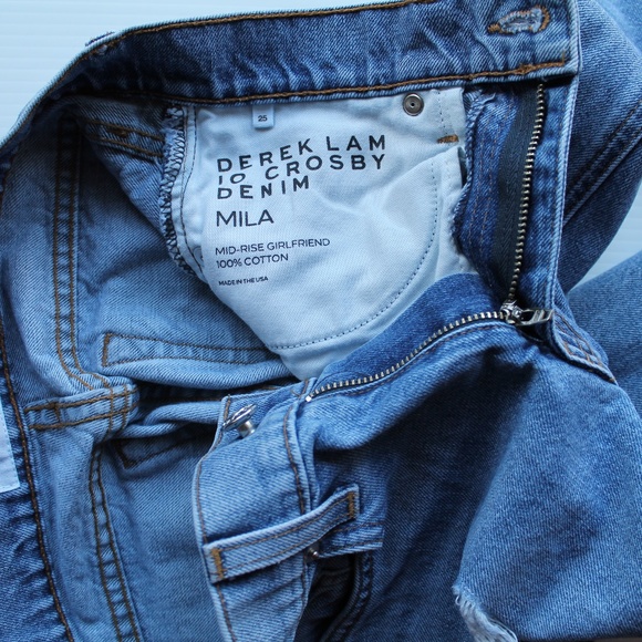 Derek Lam 10 Crossby Jeans Size 25 Distressed Ankle Length Light Wash - Picture 4 of 7